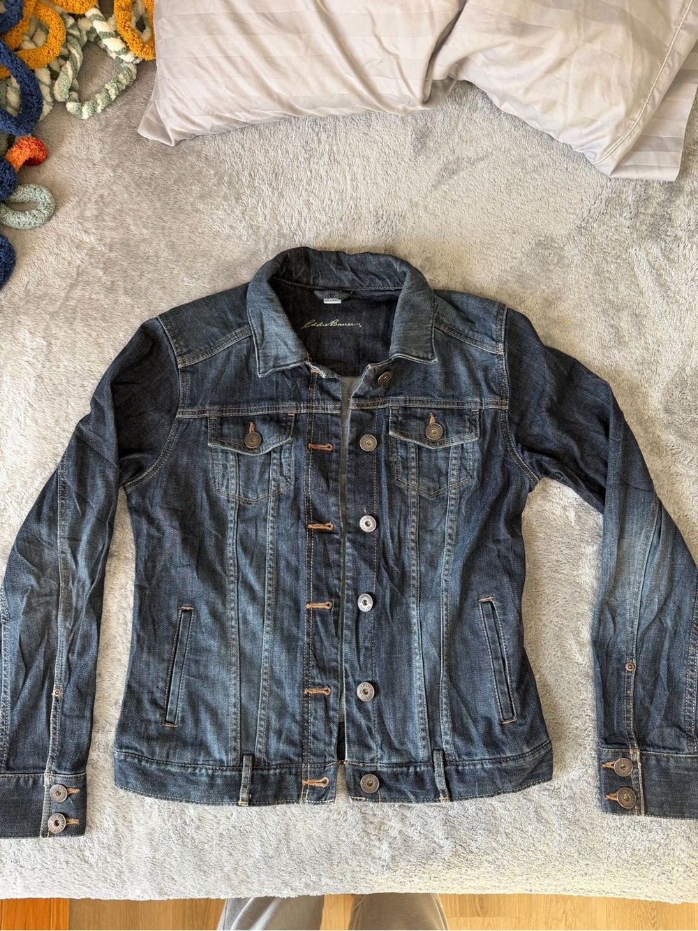 Eddie Bauer Vintage Wash Blue Denim Jacket